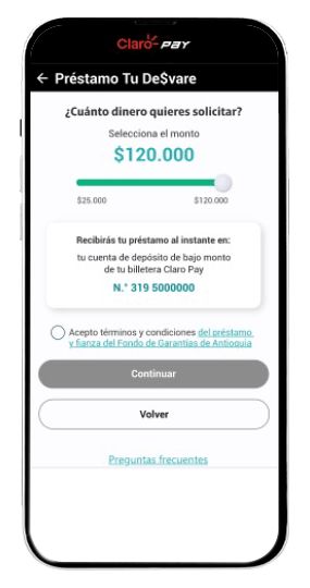 Paso 4 – Uso Préstamo tu desvare Claro Paso 4 – Uso Préstamo tu desvare Claro