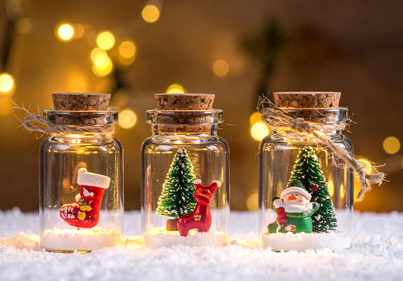 Frascos decorativos reciclados