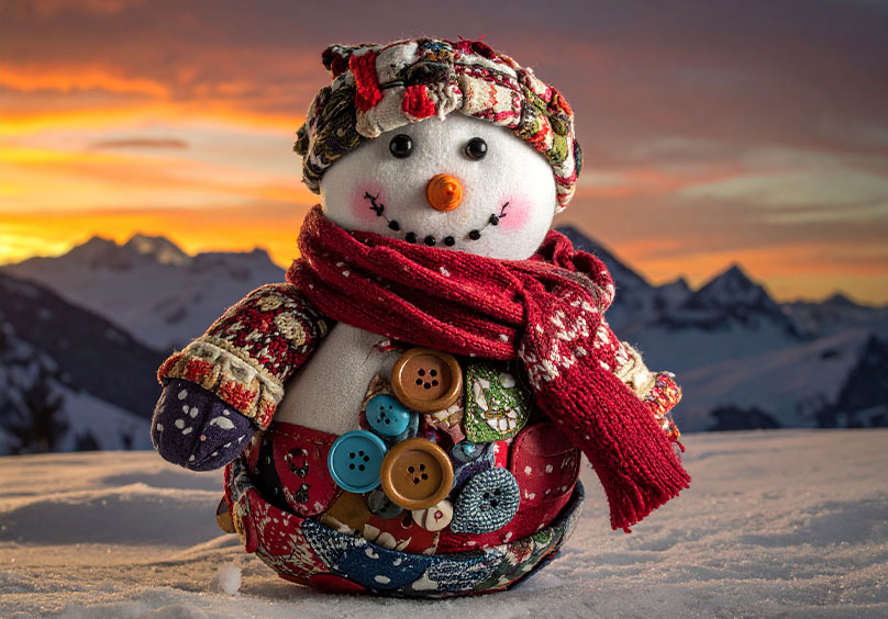 Muñeco de nieve reciclado